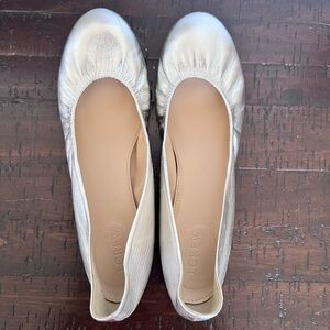 J Crew silver ballet flats